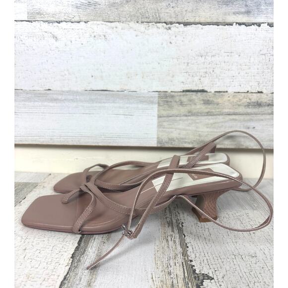 Dolce Vita Women’s 9.5 Tan Baylor Leather Kitten Heel Ankle Buckle Sandal Shoes - Picture 4 of 9